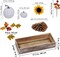 Bulk Assorted Artificial White Pumpkins Fall Centerpiece Artificial Maple Leaves in Rectangle Whitewashed Wooden Box Fall Thanksgiving Table Decoration